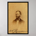 General William Sherman Signed Card 1862 posters