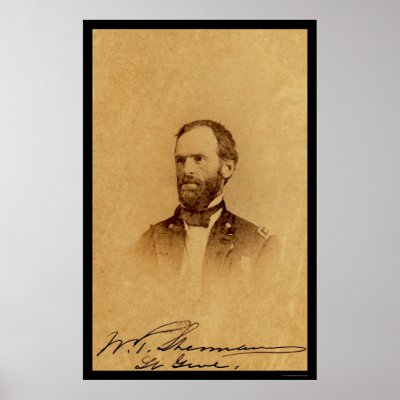 General William Sherman Signed Card 1862 Print by lc_civilwar