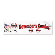 Generic Anti ObamaCare – November's Coming! Bumper Stickers