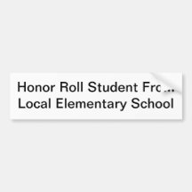 Generic Honour Roll Bumper Sticker