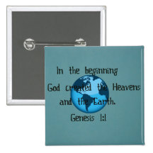 Genesis 1:1 pinback buttons