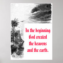 Genesis 1; the creation, In the beginning God c... Poster