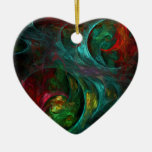 Genesis Abstract Art Heart Ornament