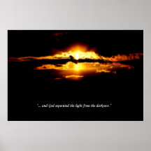 Genesis Collection-"separated light from darkness" Posters