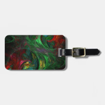Genesis Green Abstract Art Address Luggage Tags