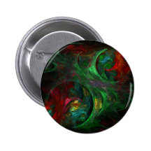 Genesis Green Abstract Art Button (round)