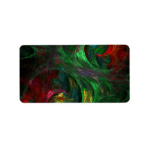 Genesis Green Abstract Art Custom Address Label