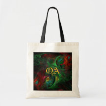 Genesis Green Abstract Art Monogram Bag