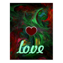 Genesis Green Love Postcard