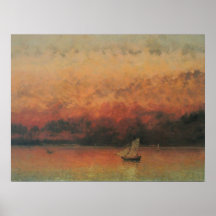 Genfersee bei Sonnenuntergang Posters