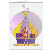 Genie Blowing Bubbles Card