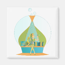 Genie Blowing Bubbles Fridge Magnet