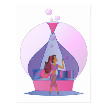 Genie Blowing Bubbles Post Cards