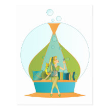 Genie Blowing Bubbles Post Cards