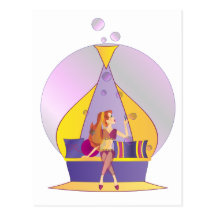Genie Blowing Bubbles Postcards