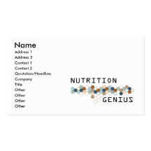 Génie de nutrition carte de visite