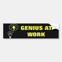 GENIUS AT WORK BUMPER STICKERS