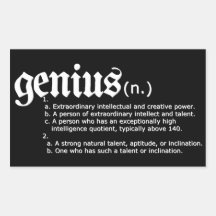 Genius definition rectangle sticker