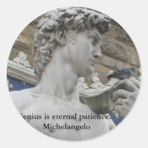 Genius is eternal patience. - Michelangelo quote Sticker