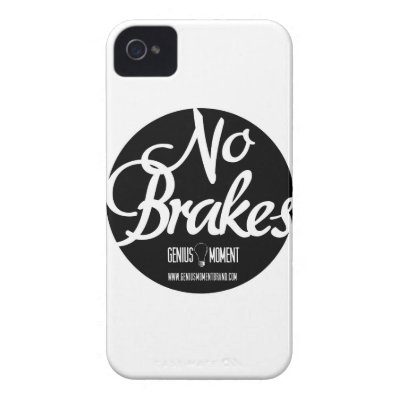 Genius Moment "No Brakes" iPhone 4 Case - Wht/Blk by GeniusMomentBrand