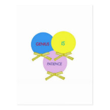 GENIUS PATIENCE POSTCARD