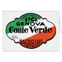 Genova Conte Verde Luggage Label Greeting Card