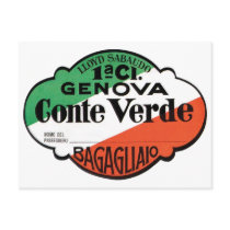 Genova Conte Verde Luggage Label Postcards
