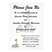 Gens de lettres des textes de bonsaïs graphiques cartons d'invitation