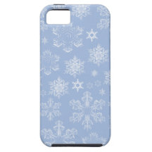 Gentle Shiny Frosty Snowflakes Blue White iPhone 5 Cover
