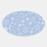 Gentle Shiny Frosty Snowflakes Blue White Stickers