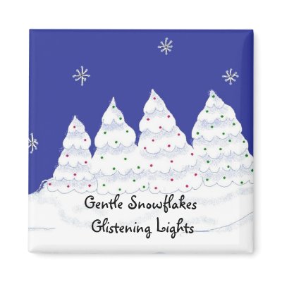 Gentle Snowflakes Glistening Lights Magnets by seashell2