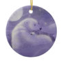 Gentle Winter Polar Bear and Cub Ornament