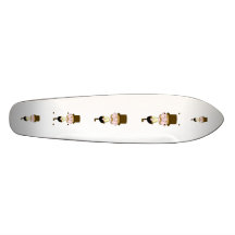 Gentleman with Moustache and Top Hat. Skate Board Deck