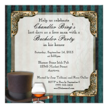 Gentleman's Bachelor Party Invitations, Version 1