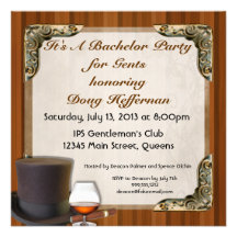 Gentleman's Bachelor Party Invitations, Version 2