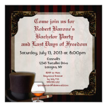 Gentleman's Bachelor Party Invitations, Version 4