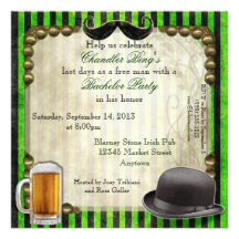 Gentleman's Bachelor Party Invitations, Version 6