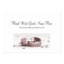 Gents Entwined Rings - Place Cards Business Card