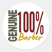 Genuine Barber Round Stickers