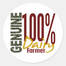 Genuine Dairy Farmer Round Sticker