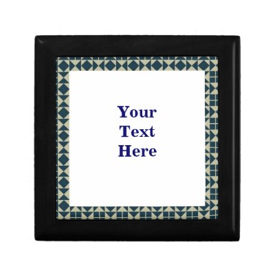 Geo-Plaid Blue Tile Gift Box by CustomChristianGifts