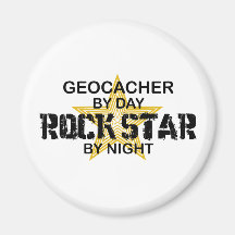 Geocacher Rock Star by Night Refrigerator Magnets