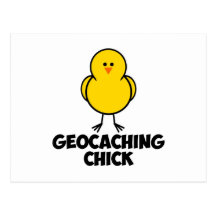 Geocaching Chick Post Card