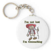 Geocaching Stickman Funny Keychain Geocacher Swag