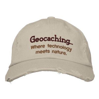 Geocaching Tech+Nature Embroidered Hat by bludoggedesign