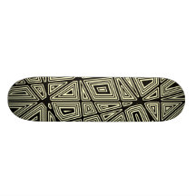 Geometric - Black on Cream Skate Board Deck