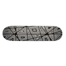 Geometric - Black on White Skate Board