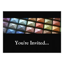 Geometric Eyeshadow Makeup Personalized Invitation