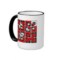 Geometric Fantasy Red Cupe Coffee Mug
