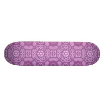 Geometric Floral in Raspberry Pink Skate Board Decks